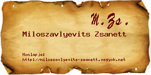 Miloszavlyevits Zsanett névjegykártya