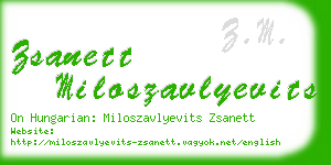 zsanett miloszavlyevits business card